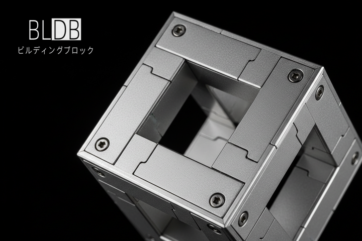 BLDBビルディングブロック 高精度金属モデルキット—1mm厚プレスパーツと精密ネジ止め構造が織りなす重工業美学