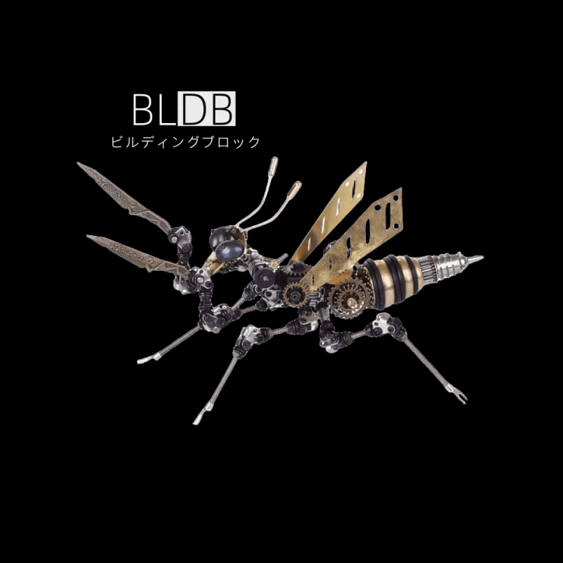 3D 金属組み立て DIY 機械カマキリ昆虫モデルパズルキット - ビルディングブロック