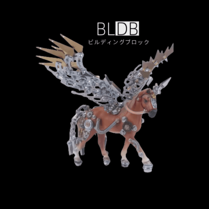 DIY 3D 組み立て金属機械翼ユニコーンモデルキットおもちゃ - ビルディングブロック