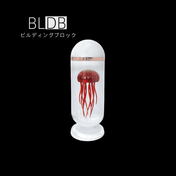 レッドカプセルクラゲ キネティックアート ガラスカバー付き完成品