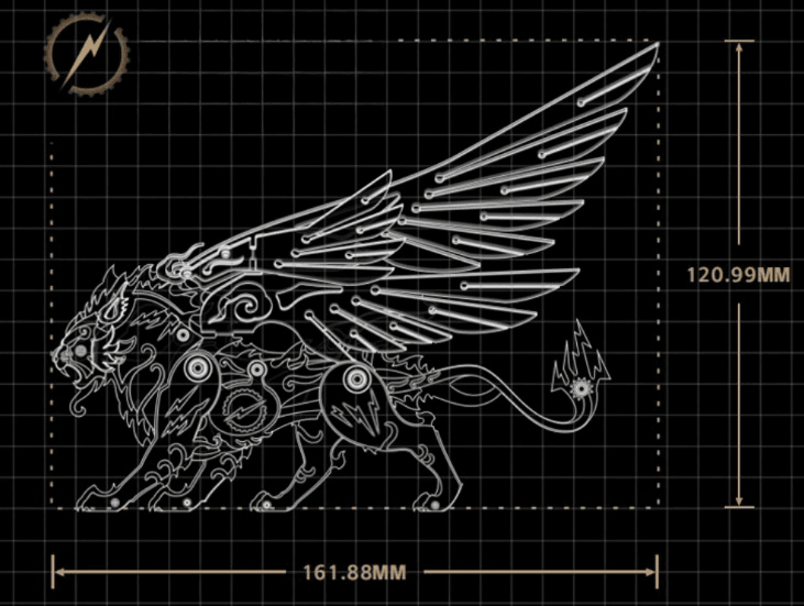 DIY 組み立て 中国古代虎獣 3D 金属モデルキット おもちゃ 金剛の力-白虎《きん》 - ビルディングブロック