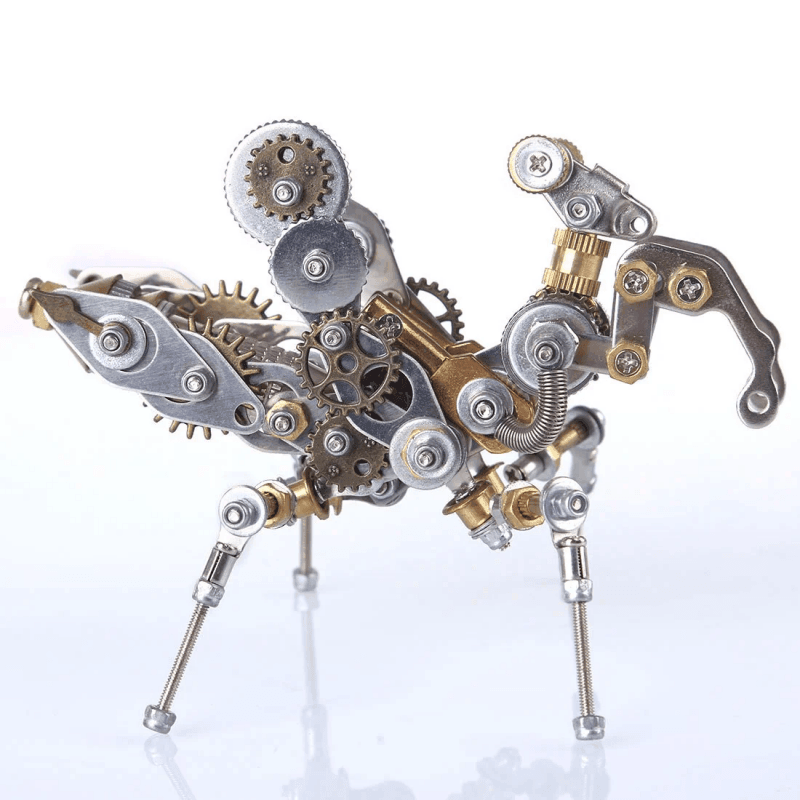 DIYメタルパズルモデルキット3D組み立てジグソークラフト - 機械式祈祷昆虫 - ビルディングブロック
