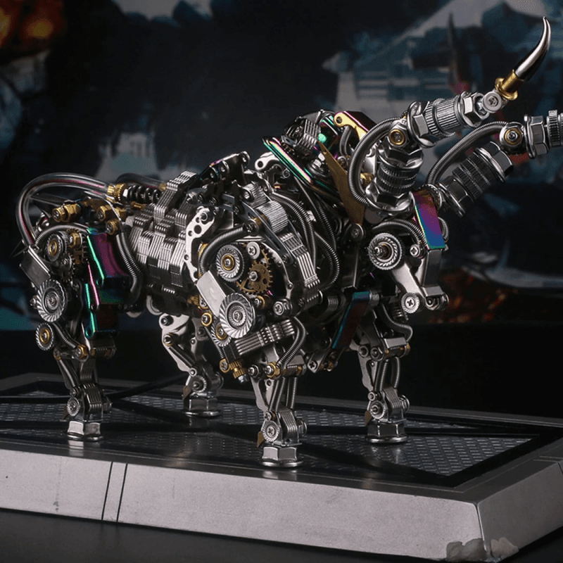 大人向けの1087ピースのメタル製3D DIY機械式ブルアニマルモデル組み立てキット - ビルディングブロック