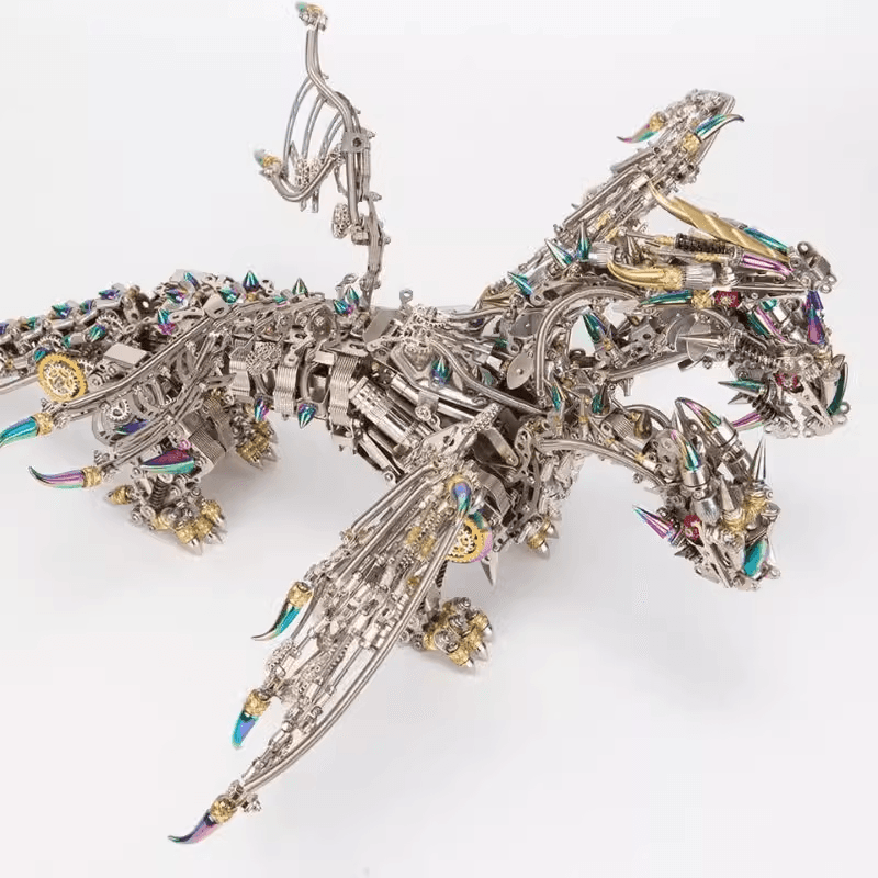 3D DIYメタル機械組立手作り模型キット - 地獄級難易度三つ頭のドラゴン - ビルディングブロック
