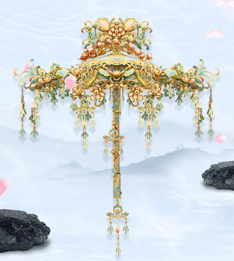3Dメタルモデル 花柄傘 組み立てキット - ビルディングブロック