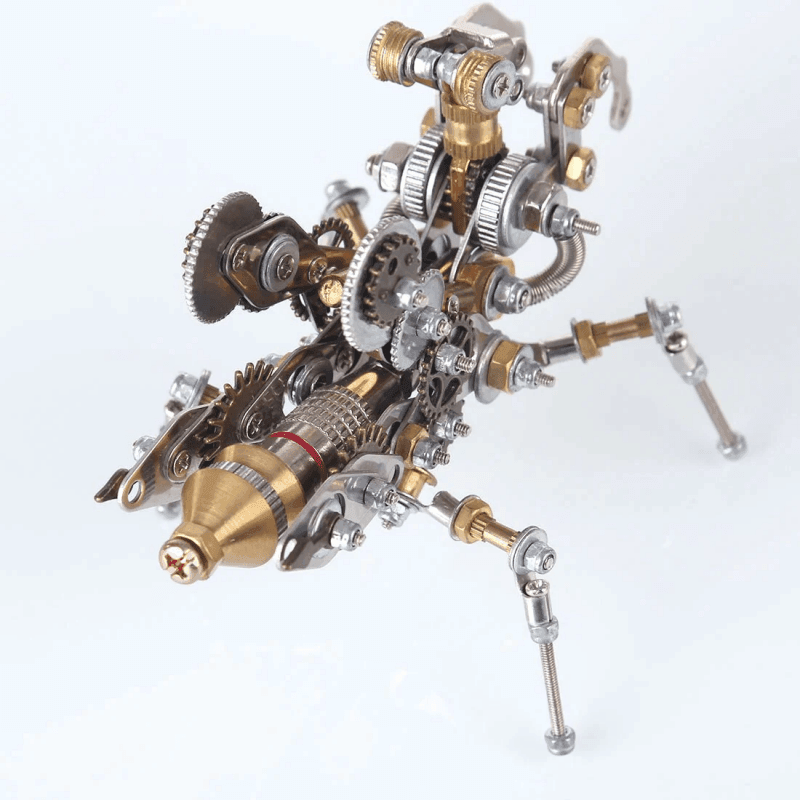 DIYメタルパズルモデルキット3D組み立てジグソークラフト - 機械式祈祷昆虫 - ビルディングブロック