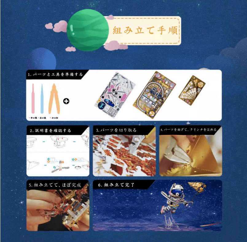 94PCS+ 3Dメタルモデル リトルアストロノート 組み立てキット - ビルディングブロック