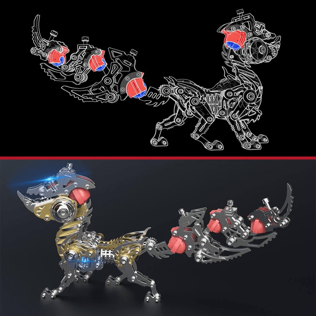 DIY 玲瓏狐 3D 組み立て 機械モデル クリエイティブ おもちゃ セット(339ピース / 白色) - ビルディングブロック