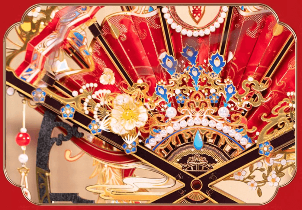 174個以上のパーツを含む3Dメタルモデル「喜扇-鳳求凰」組み立てキット - ビルディングブロック