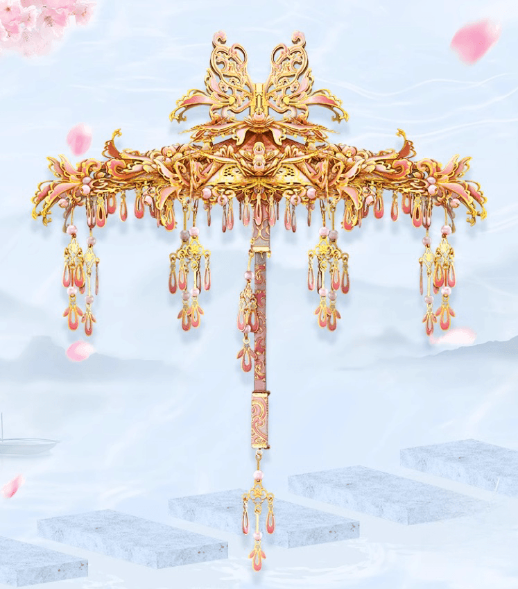 3Dメタルモデル 花柄傘 組み立てキット - ビルディングブロック