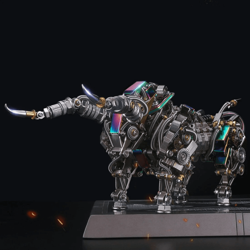 大人向けの1087ピースのメタル製3D DIY機械式ブルアニマルモデル組み立てキット - ビルディングブロック