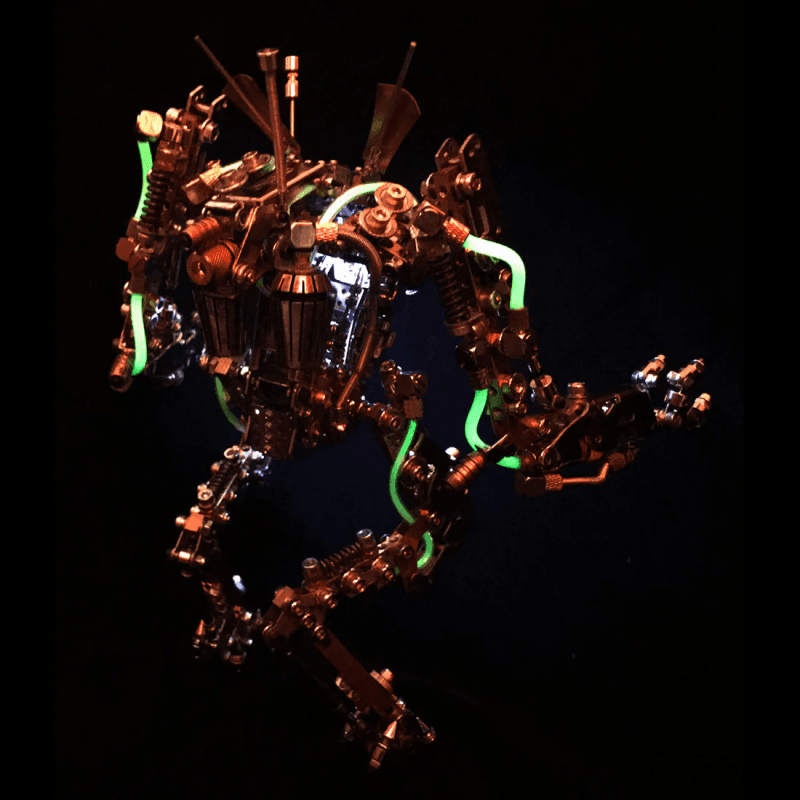 ロブスターとエビの重いメカロボットの3DメタルパズルLED、可動関節付き - ビルディングブロック