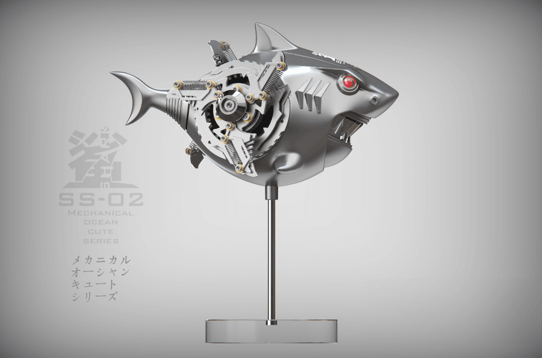 メカニカルオーシャン クジラ サメ ノンスケール ABS、PE、アクリル、金属 塗装済み完成フィギュア - ビルディングブロック