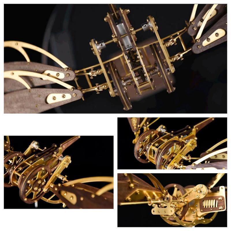 コレクタブル ダイナミック メカニカル ミステリー トンボ DIY メタル ウッド 3D 飛行機 パズル モデル - ビルディングブロック
