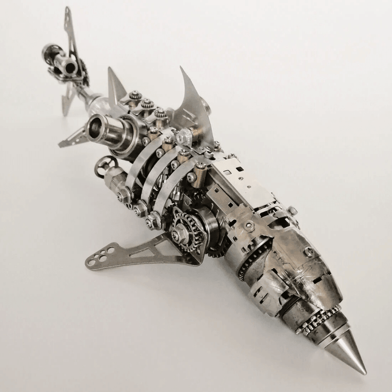 大人向けDIY 3Dメタルメカニカルジャイアントシャークモデルビルディングキット - ビルディングブロック