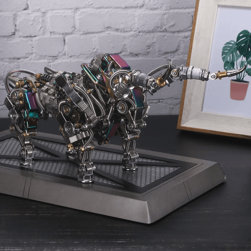 大人向けの1087ピースのメタル製3D DIY機械式ブルアニマルモデル組み立てキット - ビルディングブロック