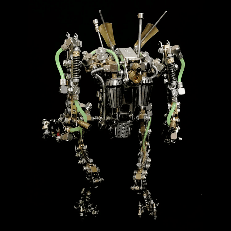 ロブスターとエビの重いメカロボットの3DメタルパズルLED、可動関節付き - ビルディングブロック