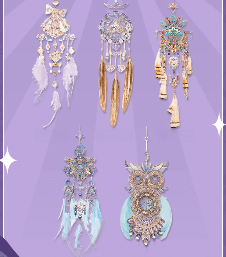 3Dメタルモデル ドリーム・フェザー・ドリームキャッチャー組立キット - ビルディングブロック