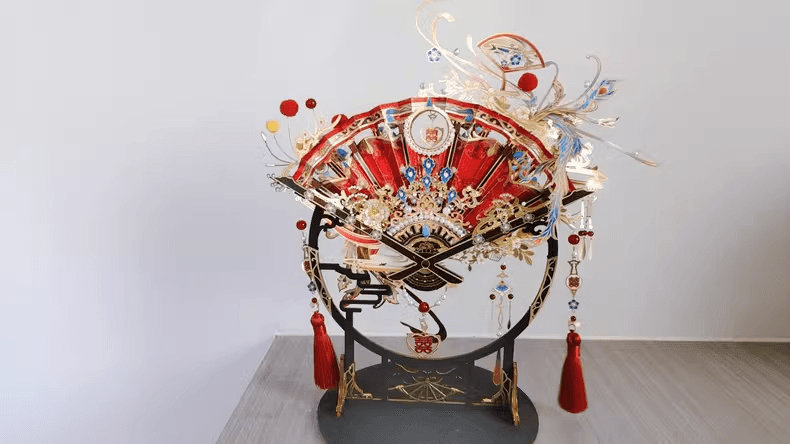 174個以上のパーツを含む3Dメタルモデル「喜扇-鳳求凰」組み立てキット - ビルディングブロック