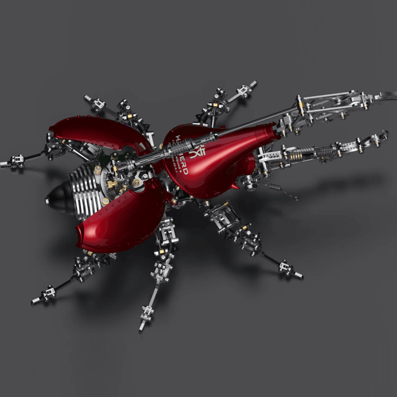 大きい 壊れたシティハルバード長い角を持つ甲虫の3Dメタルモデルキット、昆虫組立 - ビルディングブロック