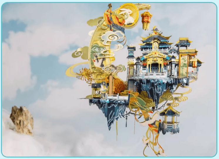 158ピース+3Dメタルモデル ムーンパレス 広漢宮組立キット - ビルディングブロック