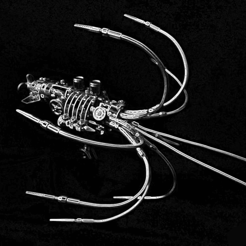 スチームパンクジャイアントスクイッド 3D DIY メタルパズルモデルキット 組み立て (295ピース以上) - ビルディングブロック