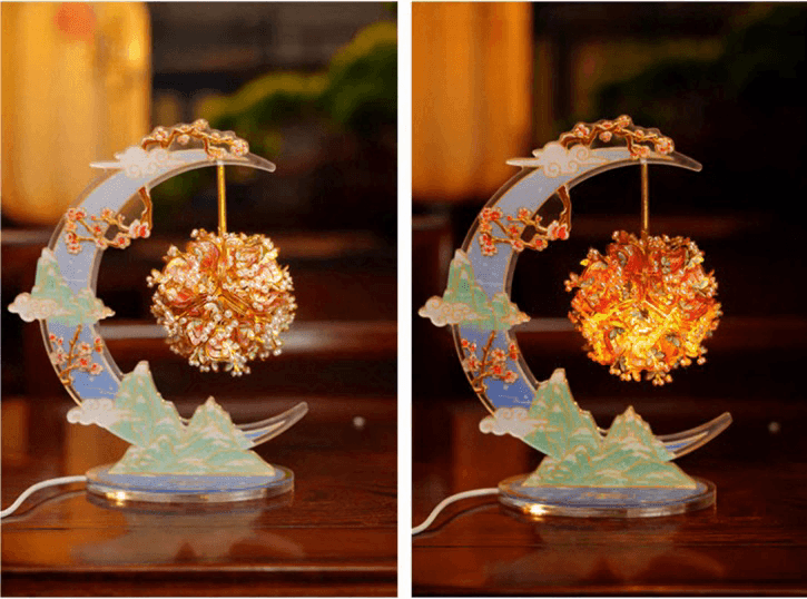 331PCS+ 3Dメタルモデル 月影と咲く花 組み立てキット - ビルディングブロック