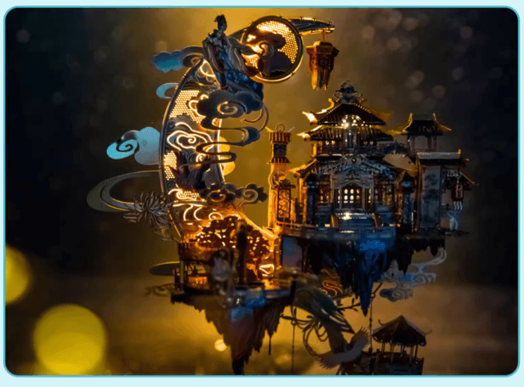 158ピース+3Dメタルモデル ムーンパレス 広漢宮組立キット - ビルディングブロック