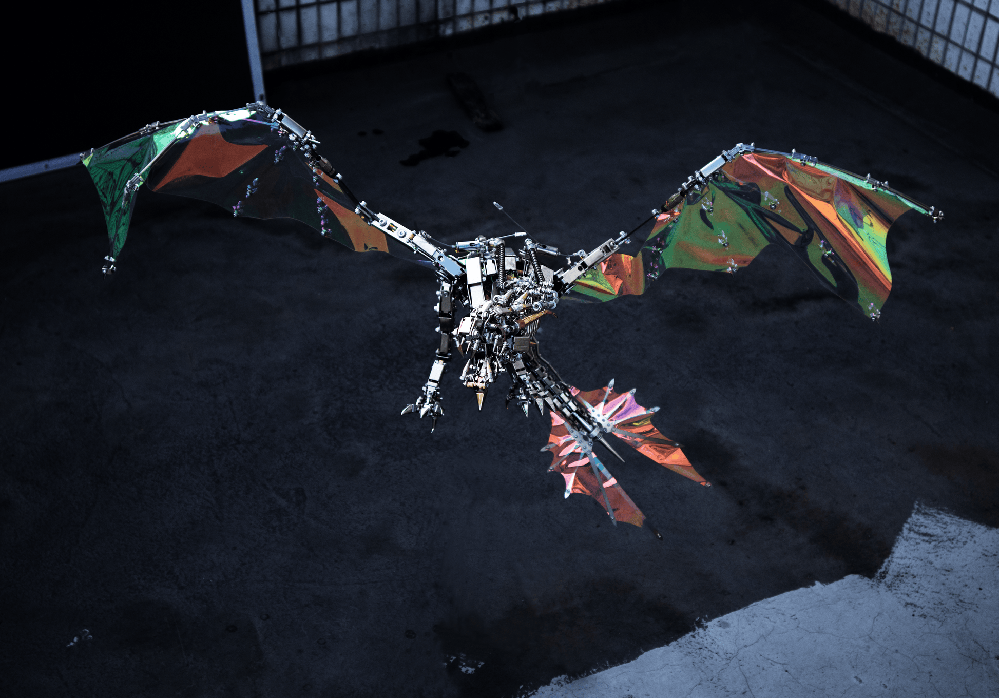 ファンタジー大型ドラゴン「天空のオーロラ」3Dメタル機械パズル 難易度:高、3000+ピース、長さ126cm - ビルディングブロック