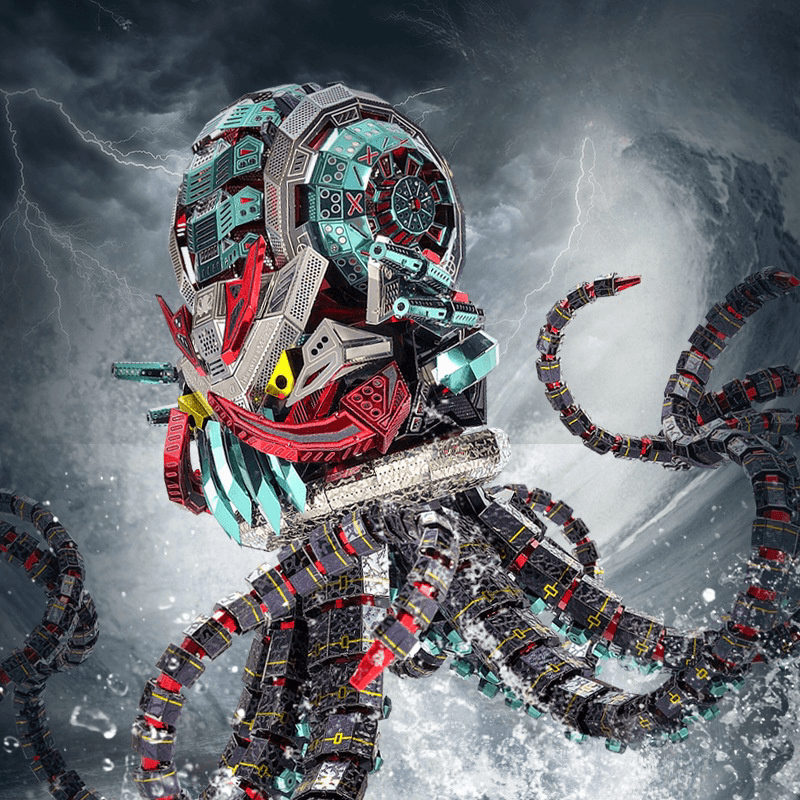 3Dメタルパズル メカニカル オクトパス デビル チャレンジ メタルモデルキット メタルアース レーザーカット 頭の体操 DIYアートクラフト ホームデコレーション ギフト おもちゃ 大人 男性 男の子 - ビルディングブロック