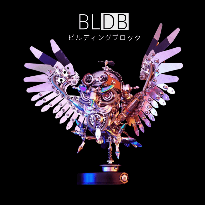 スチームパンク風のゴーグル付きフクロウ DIY 3D メタルアニマルモデルキット、難解なパズル - ビルディングブロック