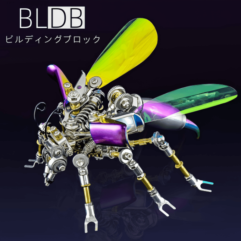 180ピースのスチームパンク風ミニハチ3DメタルパズルDIY昆虫 - ビルディングブロック
