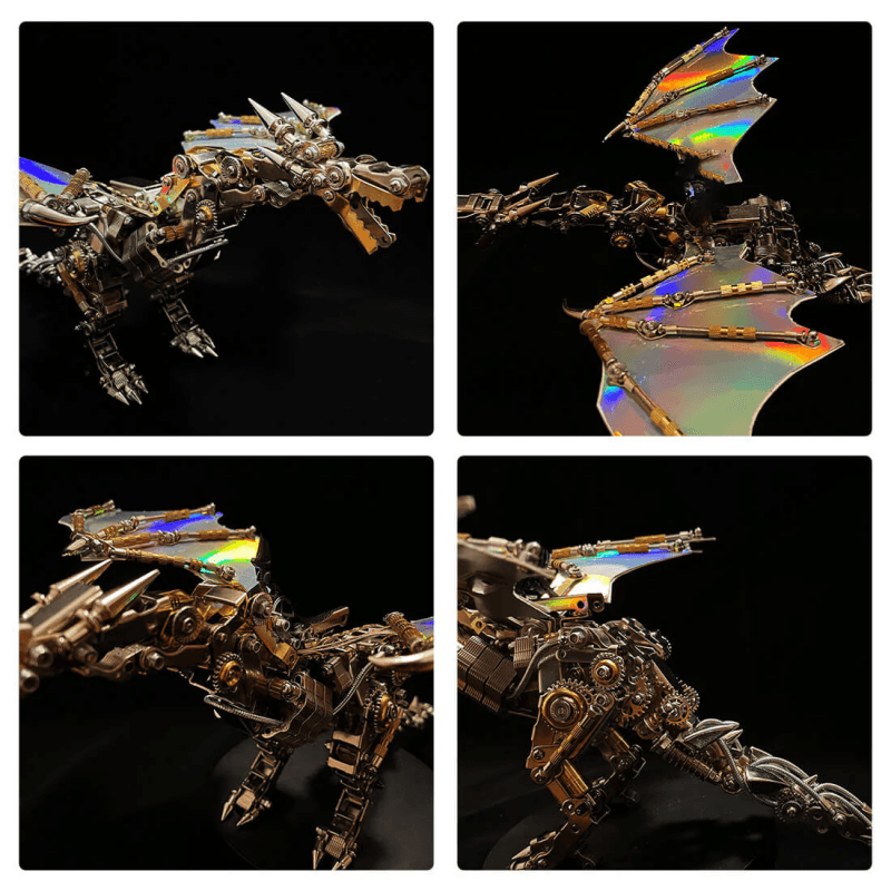 機械スチームパンクワイバーンドラゴンDIY 3Dメタルパズル600CS - ビルディングブロック