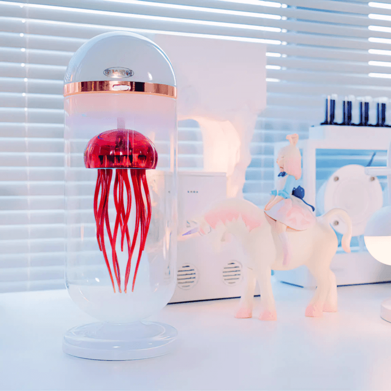 機械的リズム レッドカプセル クラゲ キネティック メタルモデル ガラスカバー付き - ビルディングブロック