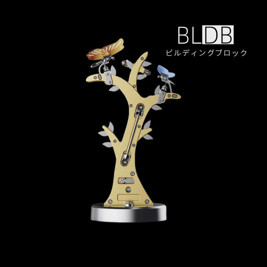 3D金属機械色鮮やかな蝶の飛行バイオニック動的モデル組み立てキット(子供、ティーン、大人向け)-100個以上 - ビルディングブロック