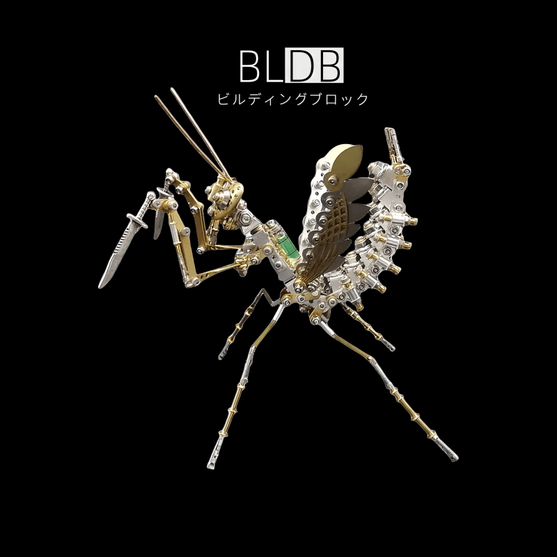 3DメタルキットDIYメカニカルマンティス組み立てモデル350+PCS - ビルディングブロック