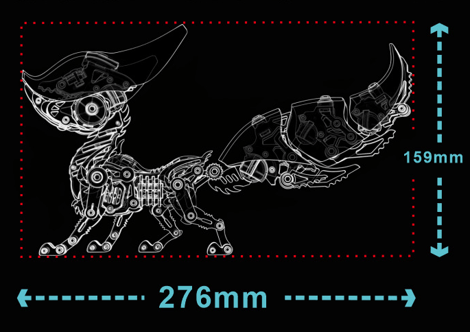 DIY 玲瓏狐 3D 組み立て 機械モデル クリエイティブ おもちゃ セット(339ピース / 黒色) - ビルディングブロック