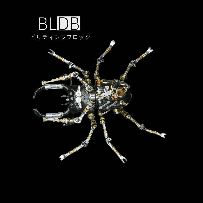 406ピースのメタル組み立て3Dクワガタムシ昆虫機械モデル - ビルディングブロック
