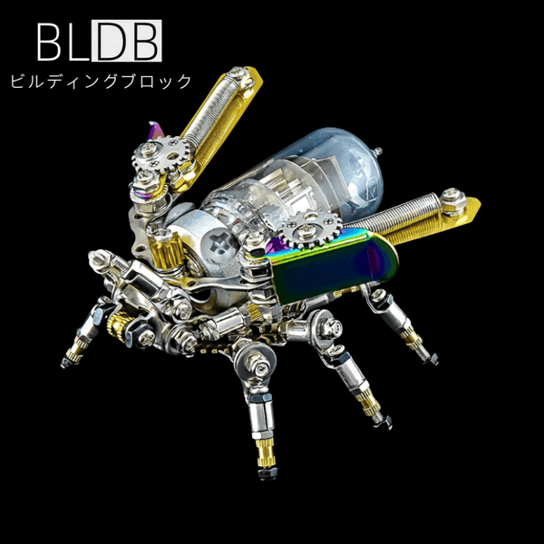 メタルモデルキット 機械ホタル LED付き 200ピース 昆虫 3D金属模型 インテリア