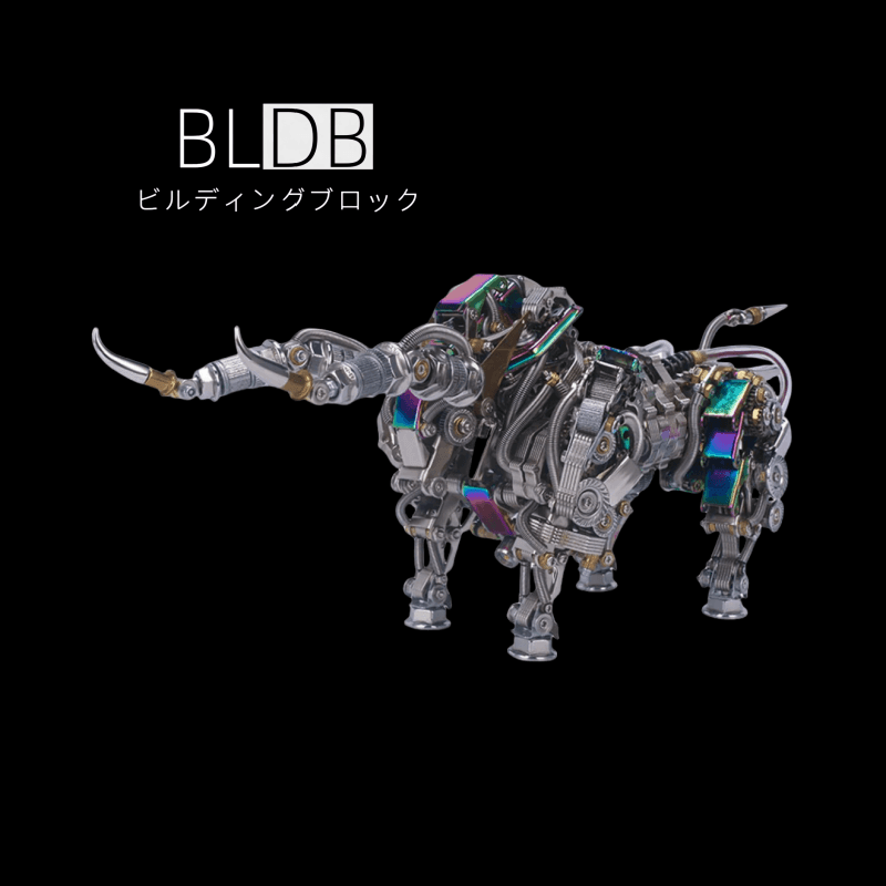 大人向けの1087ピースのメタル製3D DIY機械式ブルアニマルモデル組み立てキット - ビルディングブロック