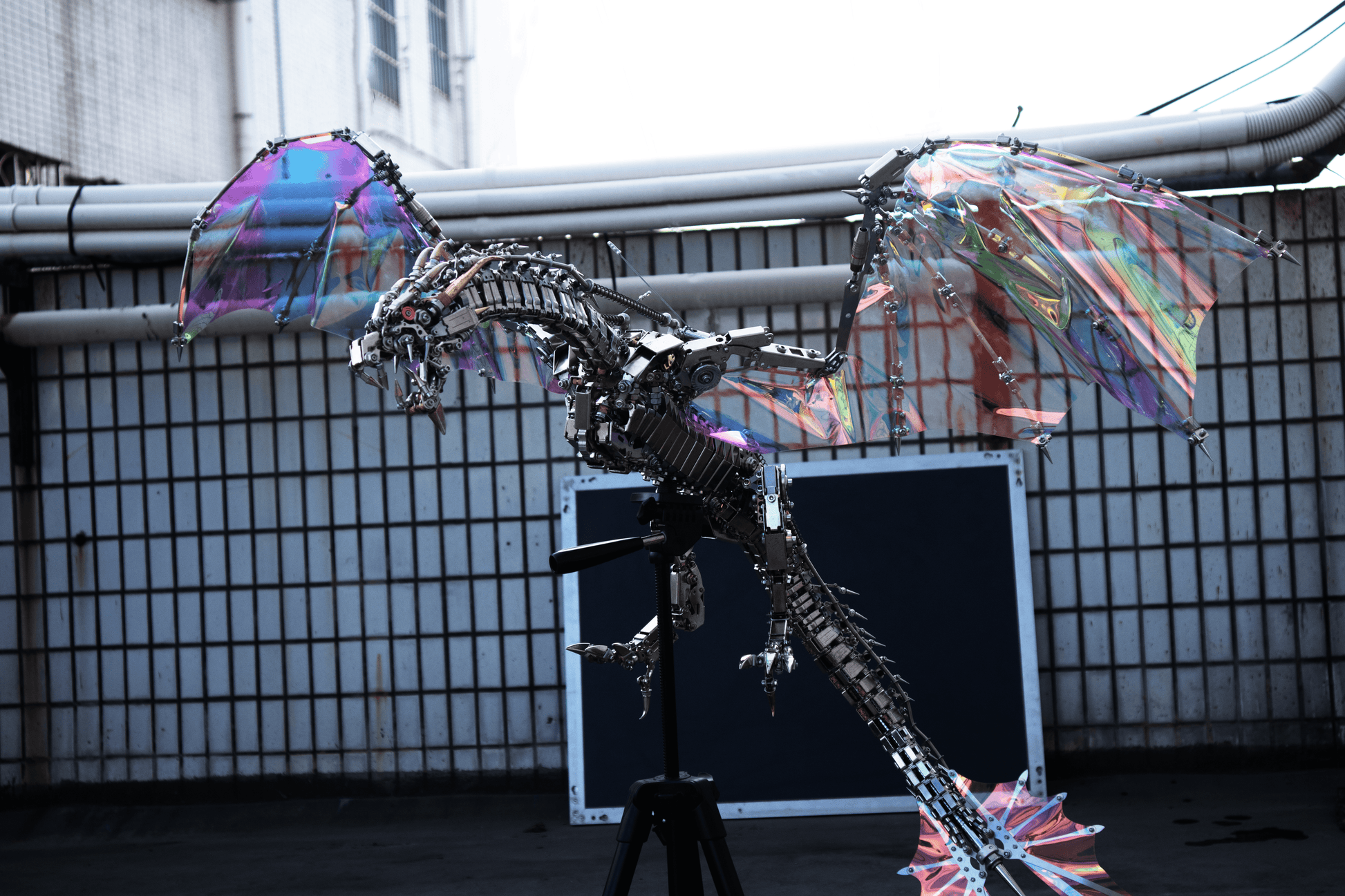 ファンタジー大型ドラゴン「天空のオーロラ」3Dメタル機械パズル 難易度:高、3000+ピース、長さ126cm - ビルディングブロック