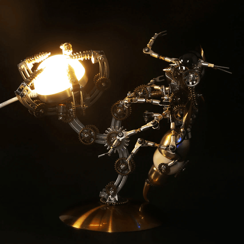 庭の木にあるハチの巣ランプスチームパンク金属モデルキット - ビルディングブロック