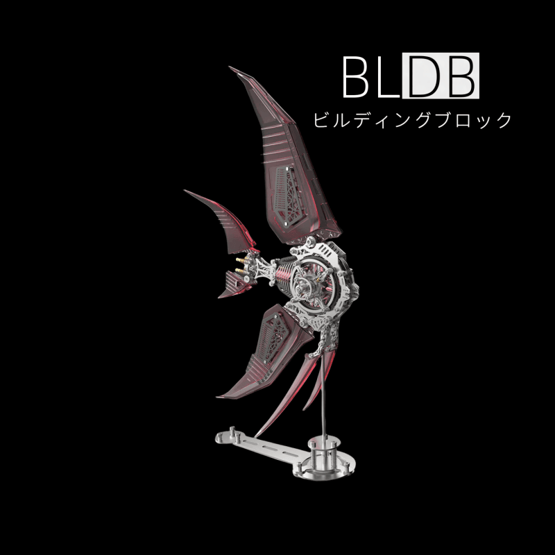DIY プテロフィルム・ブルーエンゼルフィッシュ 3D メタルパズル(機械的なヒレ付き)529個 - ビルディングブロック