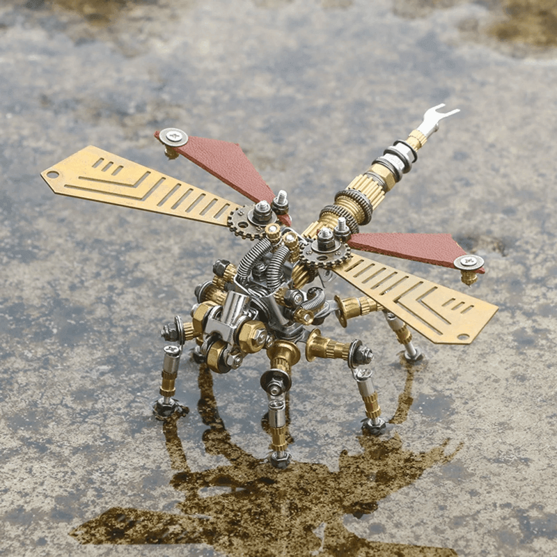 243PCS 3D DIY メカ組み立て金属トンボ昆虫パズルモデルキット - ビルディングブロック