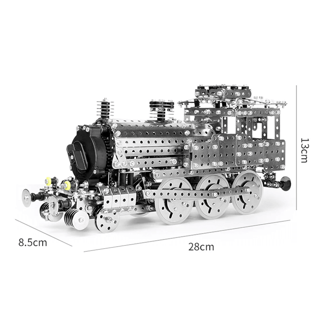 1370PCS+ 金属ゼンマイ式機関車 DIYモデル玩具 - ビルディングブロック