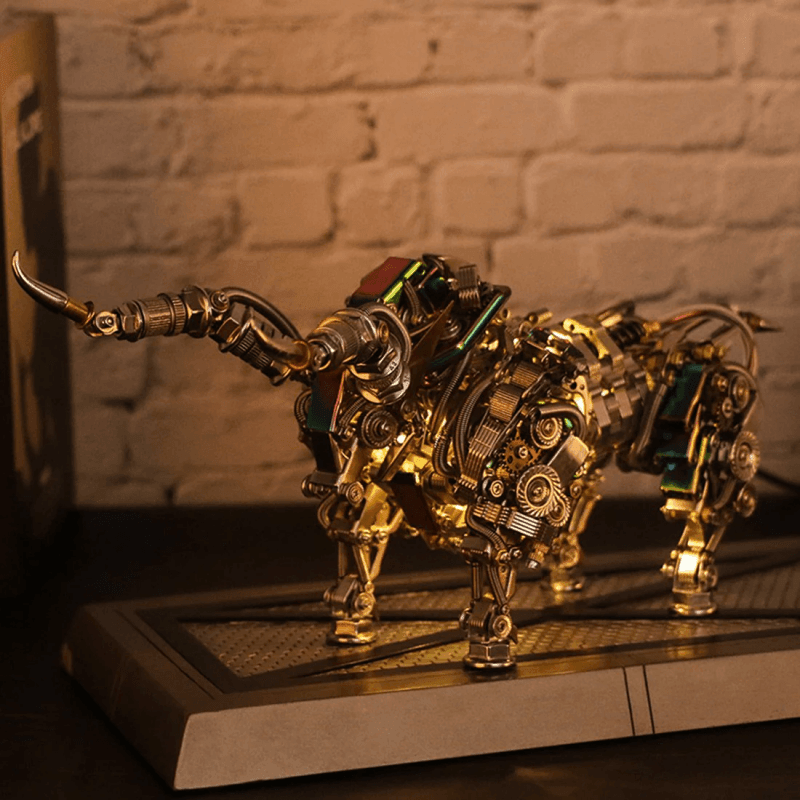 大人向けの1087ピースのメタル製3D DIY機械式ブルアニマルモデル組み立てキット - ビルディングブロック