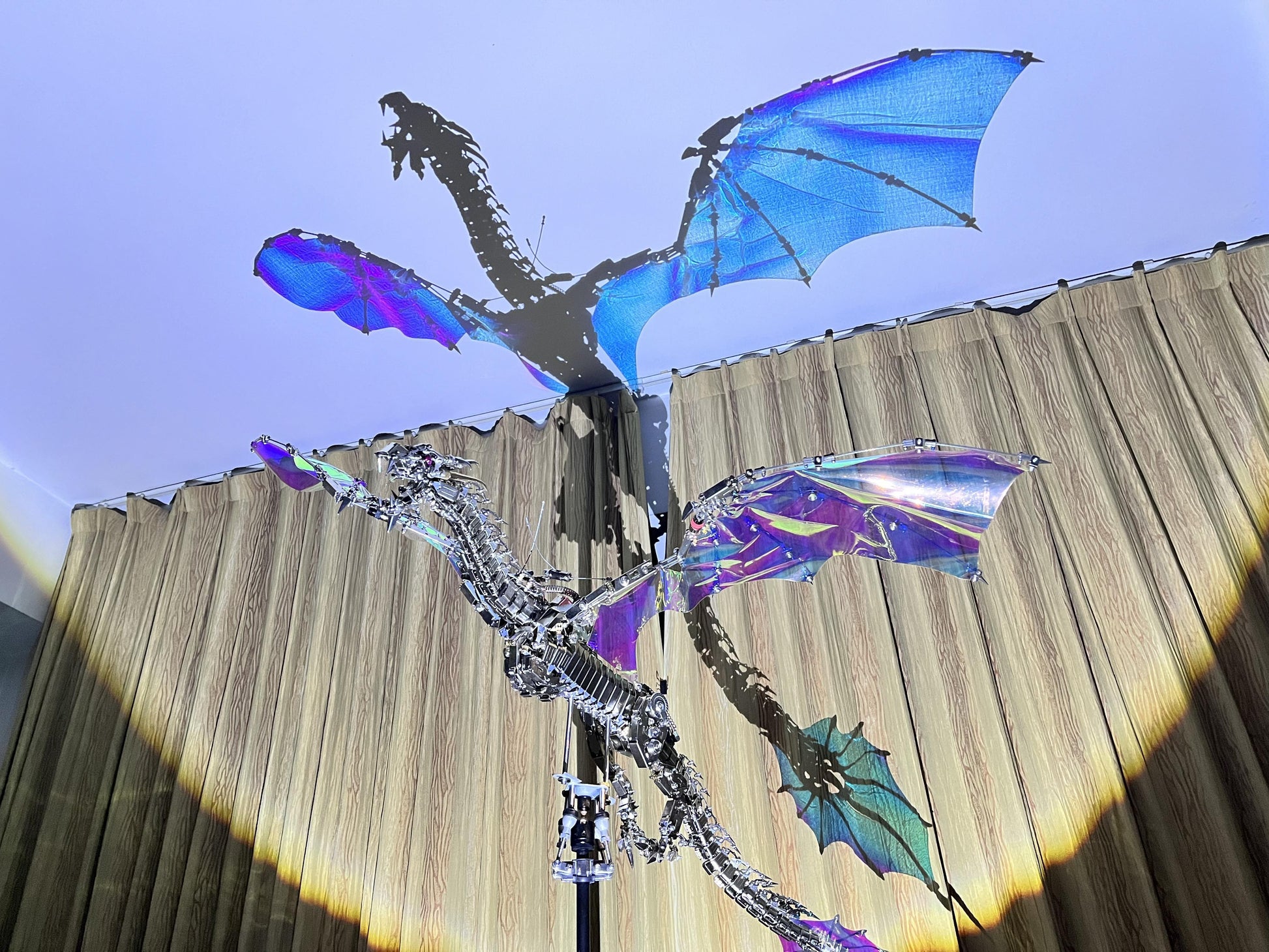 ファンタジー大型ドラゴン「天空のオーロラ」3Dメタル機械パズル 難易度:高、3000+ピース、長さ126cm - ビルディングブロック