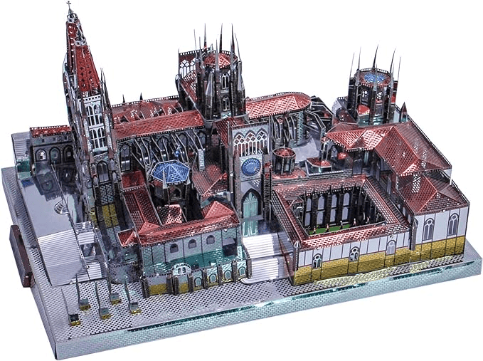 3D金属パズル 著名な建築物 組み立てモデルビルディングキット DIY レーザーカットジグソーパズル - スペイン ブルゴス大聖堂 - ビルディングブロック