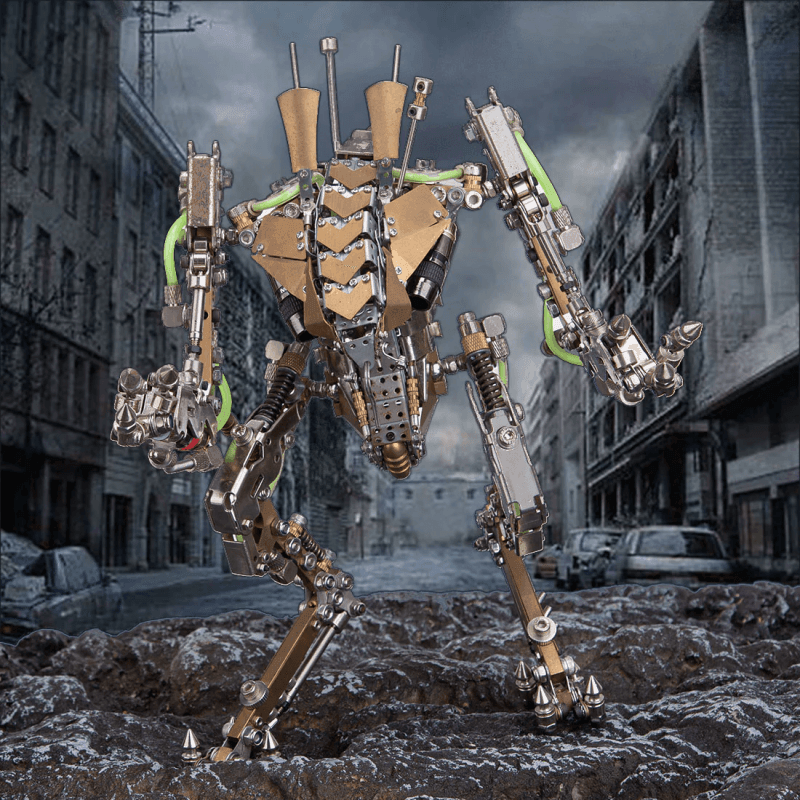 ロブスターとエビの重いメカロボットの3DメタルパズルLED、可動関節付き - ビルディングブロック