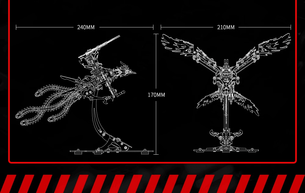 大人のための3D金属パズルモデルキット: DIYのアセンブリ機械フェニックスステンレス鋼の動物の鳥のおもちゃのビルディングブロック男性女性のための誕生日のギフト - ビルディングブロック